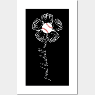 Proud Baseball Mom Flower Posters and Art